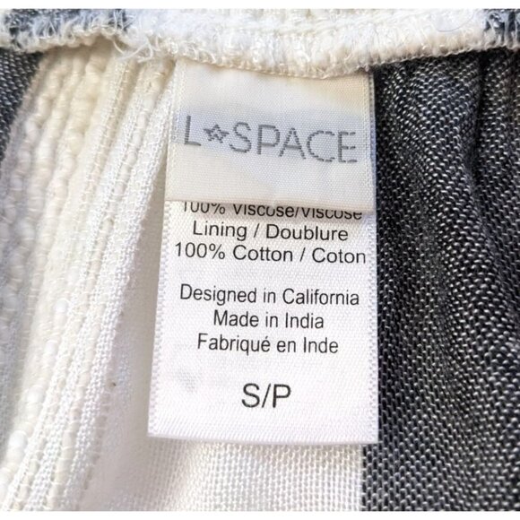 L*SPACE Swim Izzy Beach Bum Strip Print Cover-Up Gray & Soft White Striped Sz S - Picture 3 of 8